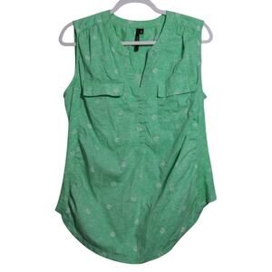 Cathy Green Sleeveless Flip Flop Novelty Top Vacation Casual Size M